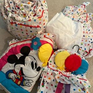 Vintage Baby Mickey & Co Crib Set